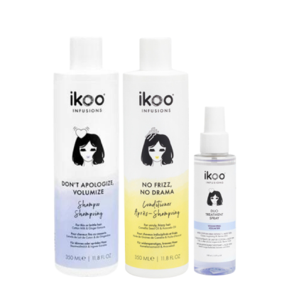 Комплект ikoo Trio «Обьем»: шампунь, кондиционер и спрей